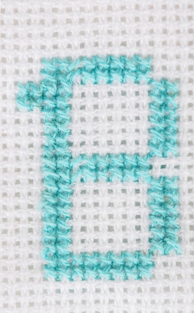 Zbliżenie haftu na płótnie